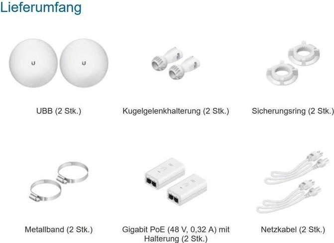 Actual product image Ubiquiti UniFi Building-to-Building Bridge Kit (1700 Mbit/s)