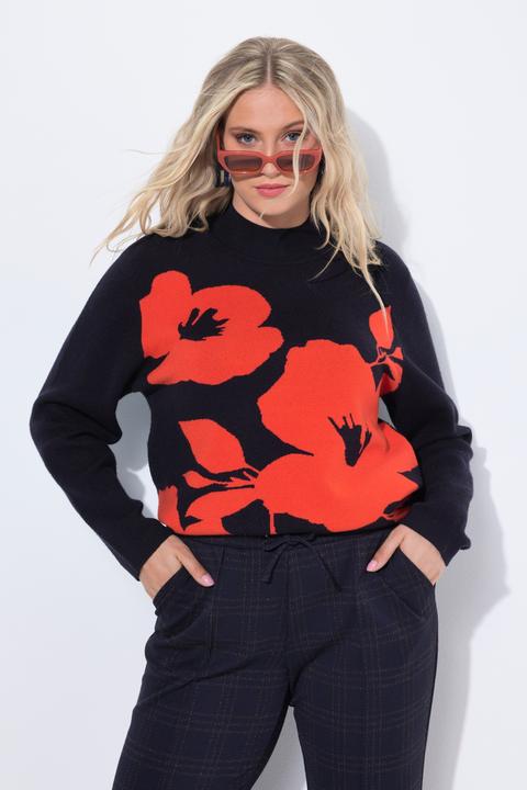 Actual product image Ulla Popken Floral Turtleneck Sweater (60)