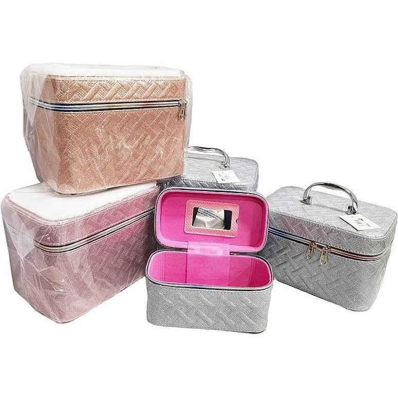 Adar, Specchio cosmetico, L-Gehäuse mit Reissverschlussspiegel 23x17x15cm MIX