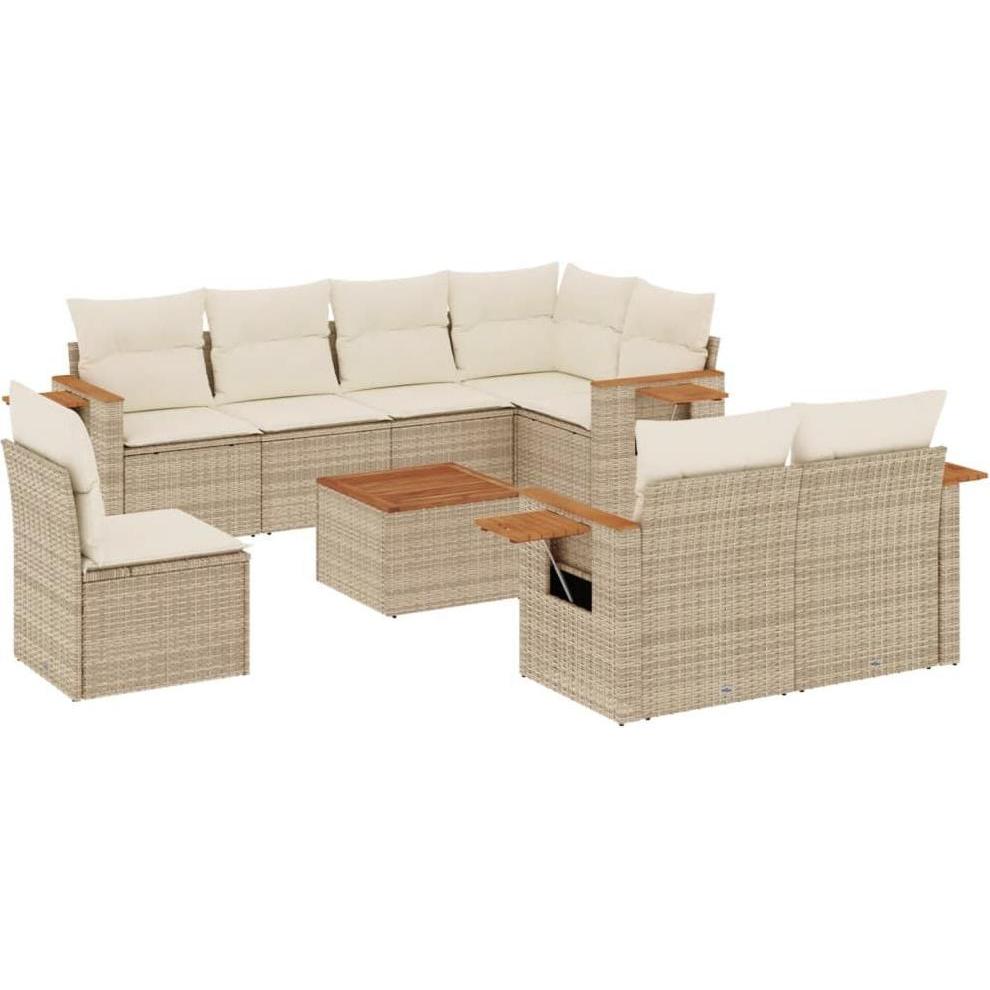 VidaXL, Gartenlounge, 10-tlg. Garten-Lounge-Set mit Kissen