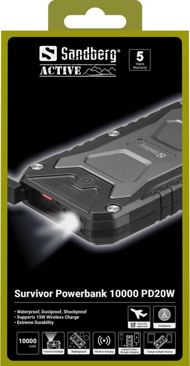 Produktbild Sandberg Survivor (10000 mAh, 22.50 W, 37 Wh)