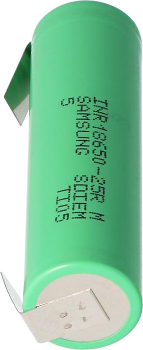 Actual product image Samsung Akku INR18650-25R ungeschützt mit Lötfahne U Form (1 pcs., 18650, 2500 mAh)