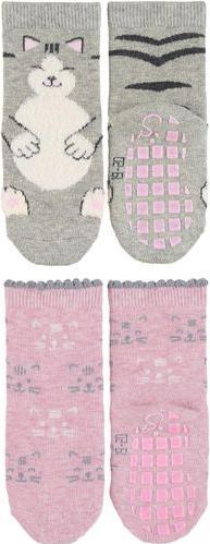Produktbild Sterntaler Socken Katze 2er Set Hellgrau Melange Gr. 24 (2er Pack, 24)
