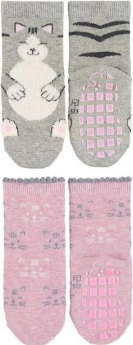 Actual product image Sterntaler Socks Cat Set of 2 Light Grey Melange Size 24 (pack of 2, 24)