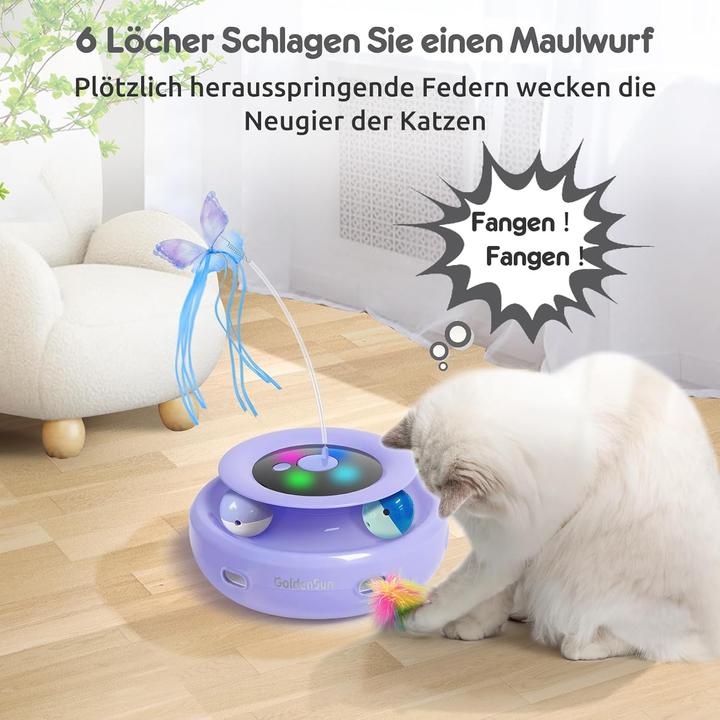 Produktbild GoldenSun 3 in 1 interaktives Katzenspielzeug (Beschäftigungsspielzeug Katze)
