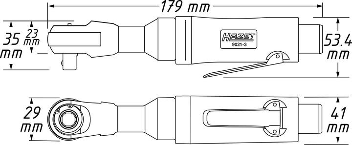 Image du produit HAZET Clé à rochets 9021-3 ∙ Carré massif 10 mm (3/8 pouce) (1/4")