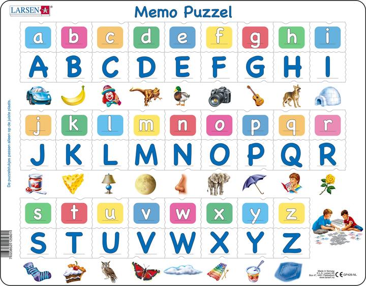 Produktbild Selecta Spielzeug Larsen Memo Puzzle Lesen lernen - Das Alphabet mit Bildern (52 Teile)