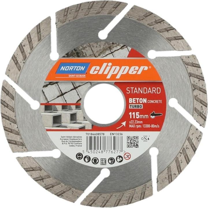 Immagine prodotto Norton Clipper Disco diamantato standard per calcestruzzo turbo Ø 115x22,23 mm