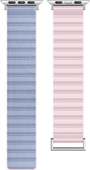 Actual product image Beline pasek Apple Watch Magnetic Pro 38/40/41mm różowo/błękitny pink/sierra box (ecological leather, Plastic, Silicon)