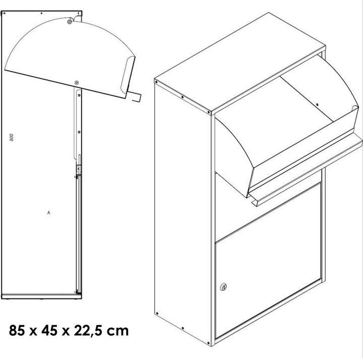 Actual product image Mocavi Parcel box PBox 55 anthracite fuse slot RAL 7016