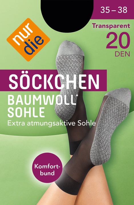 Immagine prodotto Nur Die Söckchen Baumwollsohle (Confezione singola, 35 - 38)