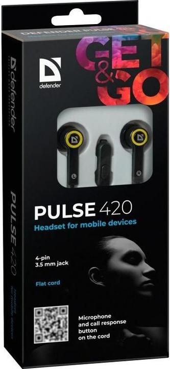 Actual product image Defender Kabelgebundene Kopfhörer Pulse 420 Schwarz-Gelb