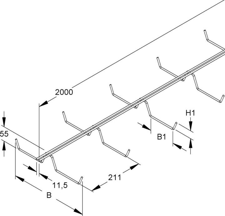 Actual product image Niedax Ceiling support (Duct, 200 cm)