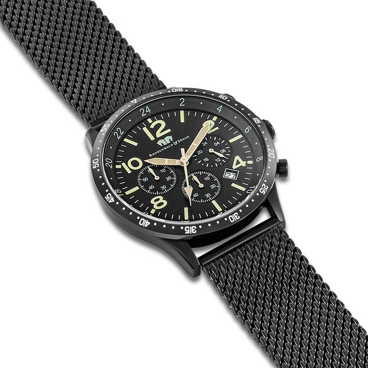 Actual product image Men's chronograph Flight Captain stainless steel black - 34132 (Chronograph, 43.80 mm)