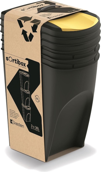 Image du produit Prosperplast Keden SORTI BOX corbeille - recyclage noir (35 l)
