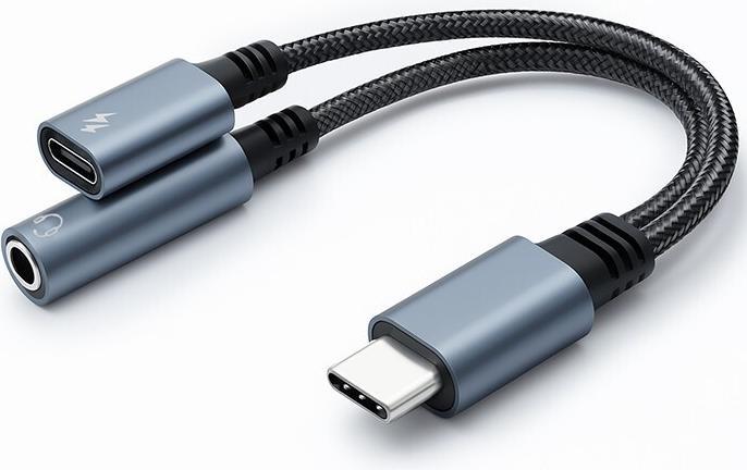 Qoltec Adapter 2-in-1 USB C USB C Klinke 3,5mm PD 15W (USB Typ C)