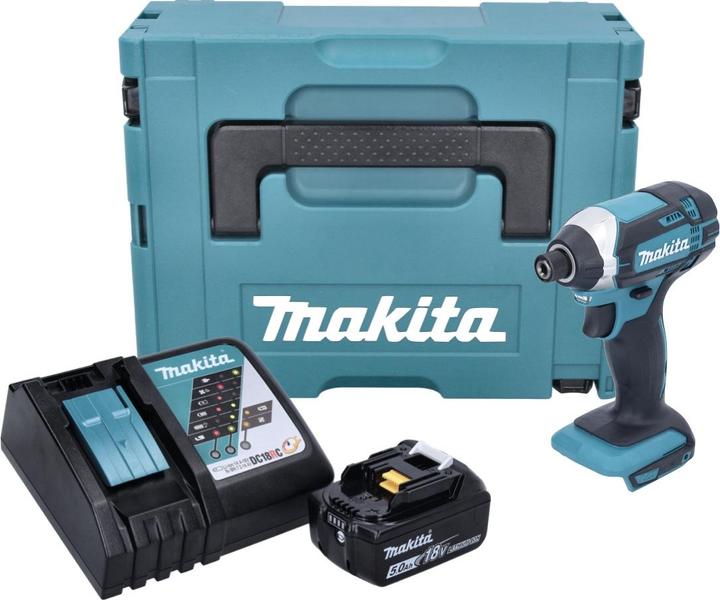 Productafbeelding Makita DTD 152 RT1J Accu-slagmoersleutel 18V 165Nm + 1x accu 5,0Ah + snellader in Makpac 2