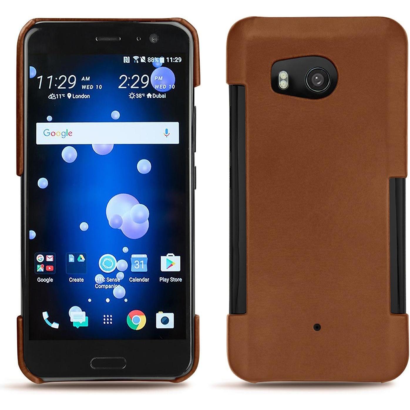 Noreve Lederschutzhülle (HTC U11), Smartphone Hülle, Braun