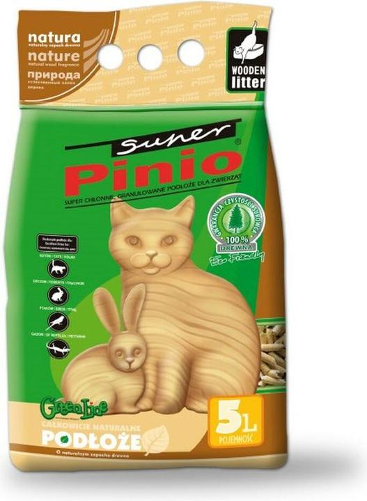 Produktbild Certech Katzenstreu Super Pinio Natural 5 l - Katzenstreu aus Holz (Nicht klumpend, Nicht staubend, Schnell absorbierend)