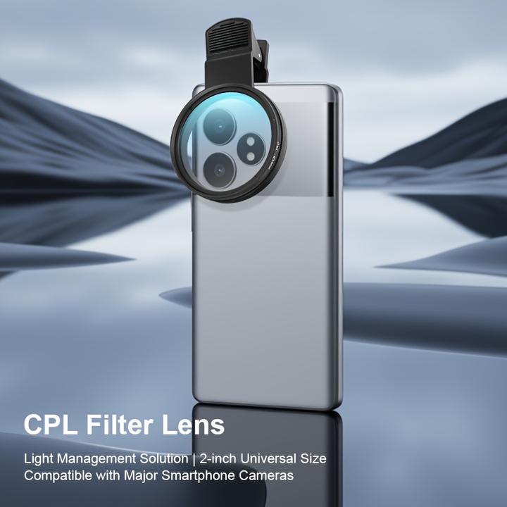 Immagine prodotto PhoneLook Professioneller Polarisationsfilter für Smartphone (iPhone, Samsung) mit drehbarem Clip, HD-Farbenwi