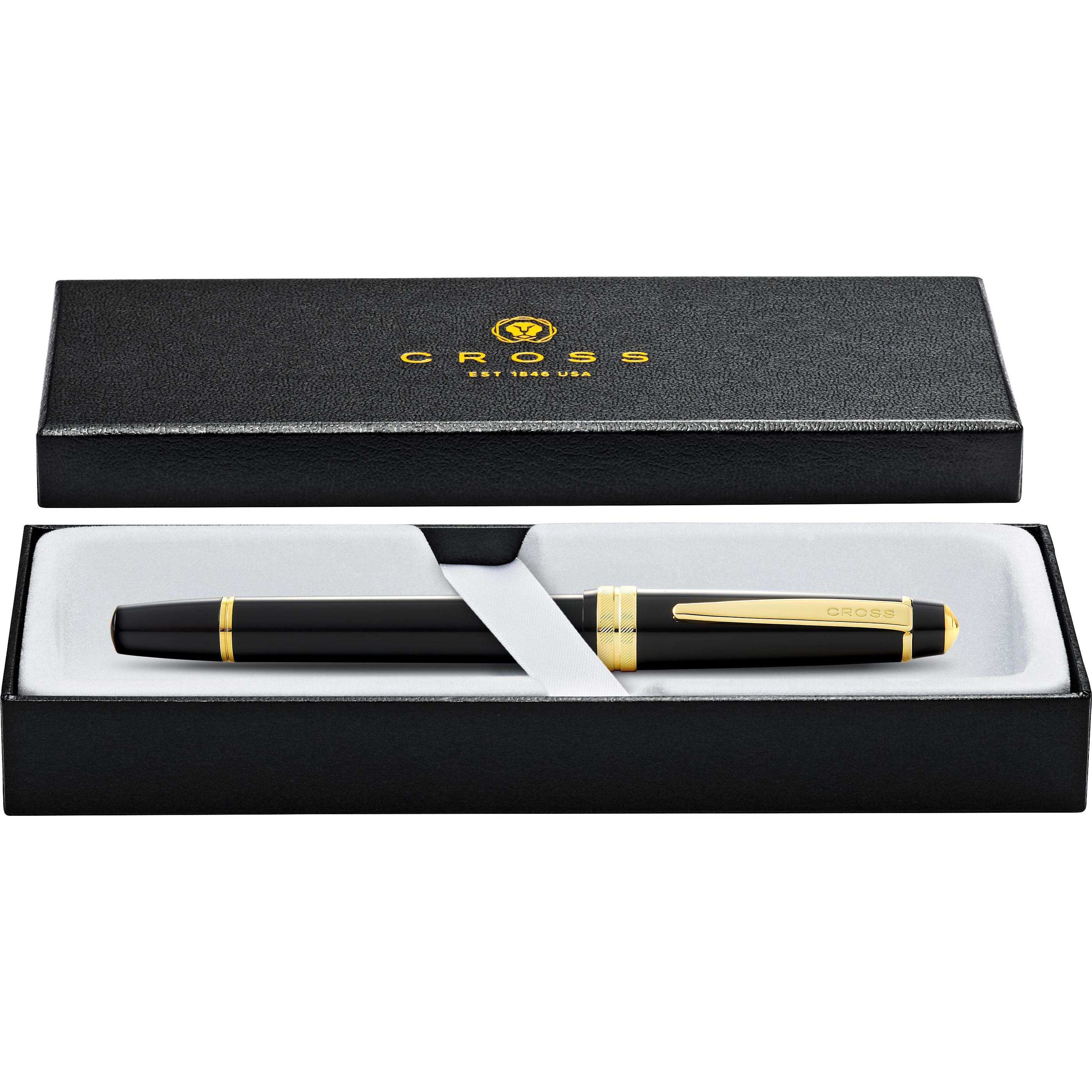 Thumbnail - Cross, Schreibstifte, Füllfederhalter Bailey Light Schwarz/Gold, Fein, in Geschenkbox (Schwarz/Gold)