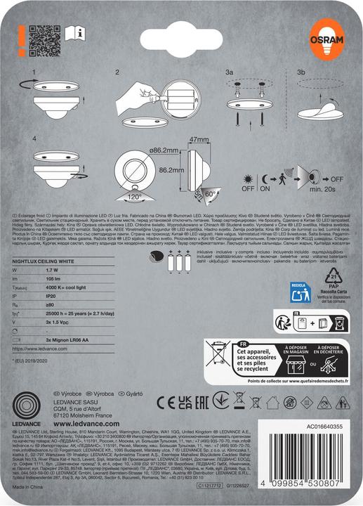 Productafbeelding Osram NIGHTLUX® Plafond Wit