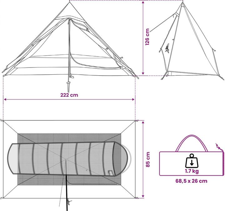 Produktbild vidaXL Trekkingzelt (1.70 kg)