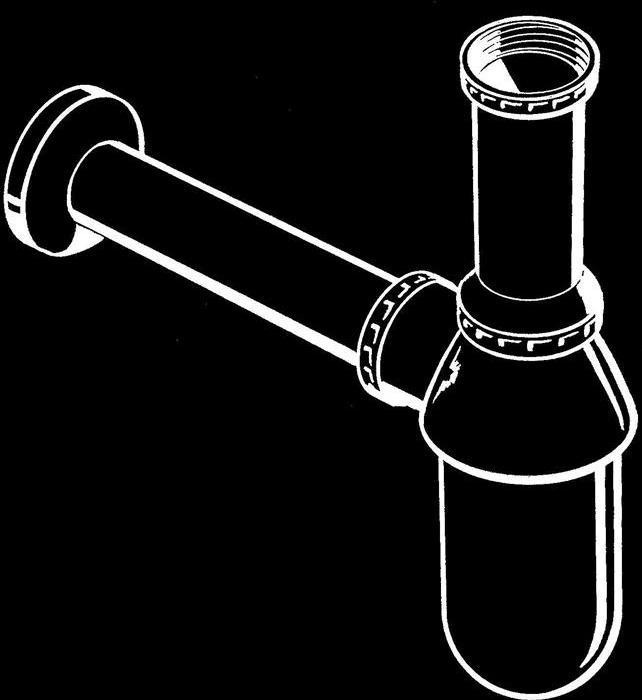Actual product image hansgrohe HG cup siphon standard model chrome (Bottle siphon)