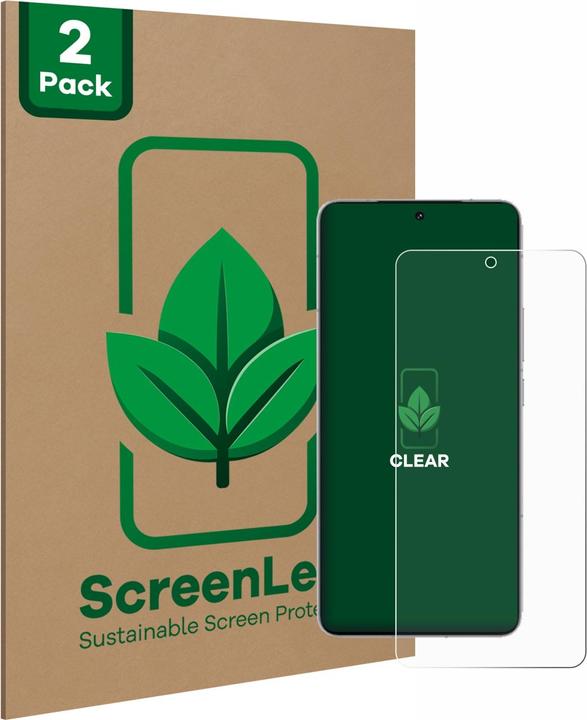 Produktbild ScreenLeaf Schutzfolie nachhaltiger Displayschutz Displayschutzfolie Folie Klar Transparent (2 Stück, Vivo IQOO)