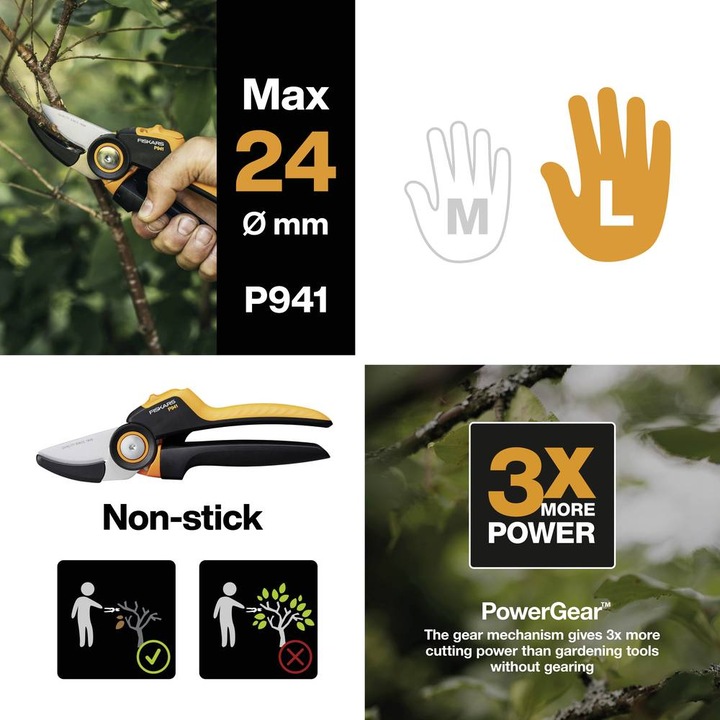 Produktbild Fiskars X-series Amboss-Gartenschere L P941