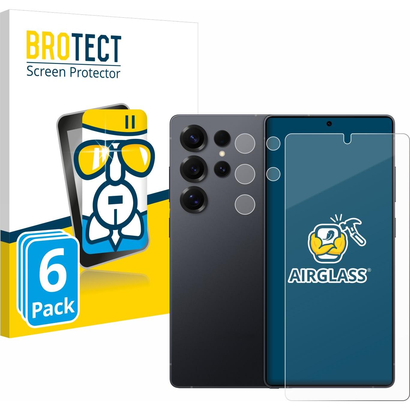 BROTECT Schutzglas Schutzfolie Displayschutz Display Schutz Glas Folie klar (6 Stück, Samsung Galaxy S25 Ultra), Smartph...