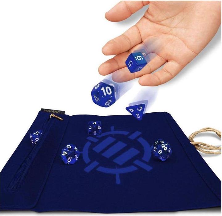 Immagine prodotto Enhance Tabletop Roll on a Scroll Würfeltasche mit Würfel Blau