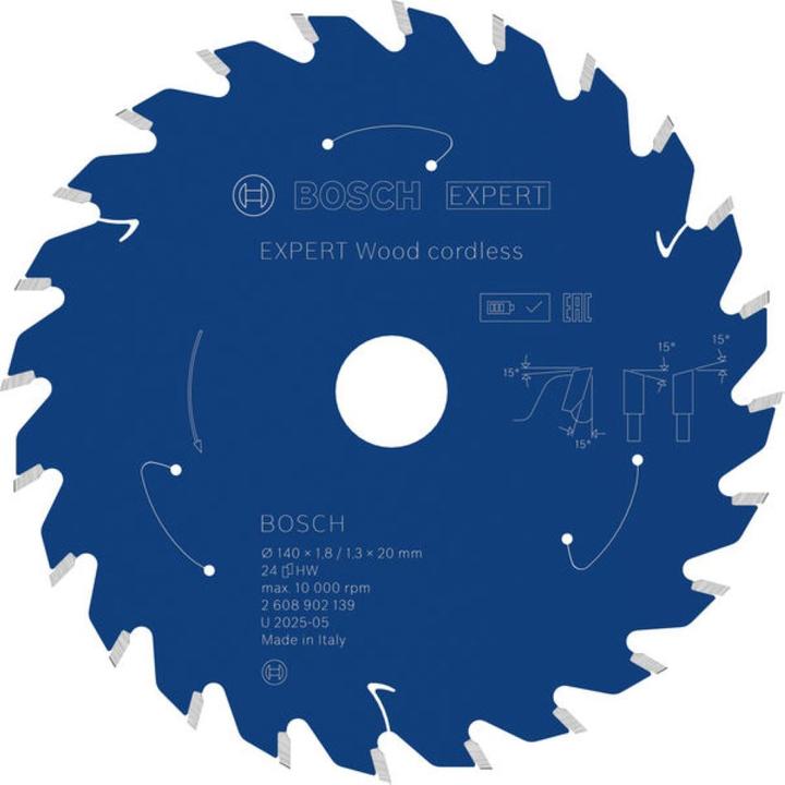 Productafbeelding Bosch Professional Zubehör EXPERT Wood Kreissägeblatt, 140x20 mm, T24