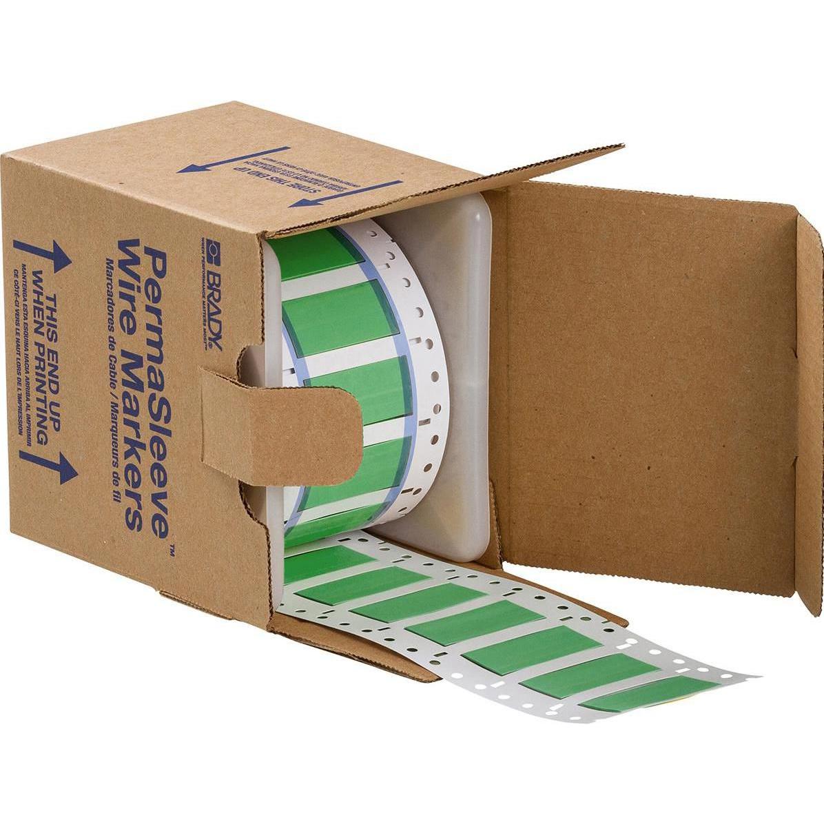 Brady, Etiketten, 3PS-500-2-GR-S, B-342, Permasleeve, wärmeschrumpfd. Polyolefin, Grün, 50,8 x 21,62mm, für Ka
