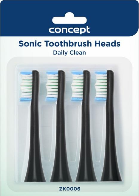 Actual product image Concept Toothbrush tips for PERFECT SMILE ZK40xx, Daily Clean, 4 pieces, black colour (4 x)