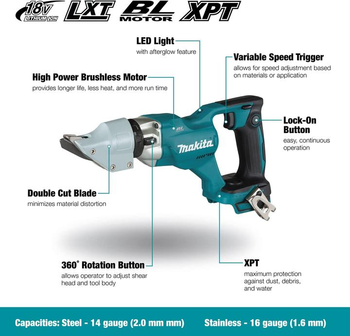 Produktbild Makita DJS200Z Blechschere Doppelbackenschere - Gerader Schnitt