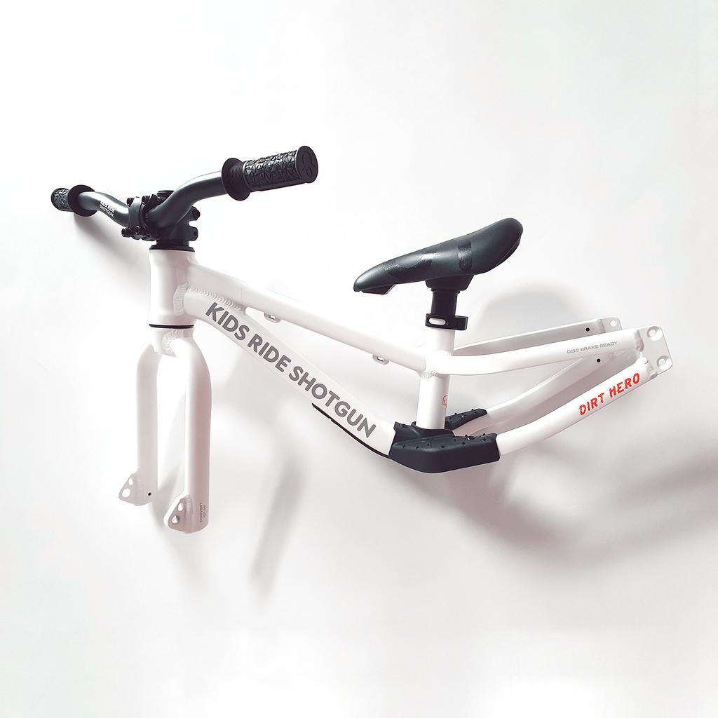 Kids Ride Shotgun Dirt Hero Laufrad Rahmenkit, 12"/14", white (14")