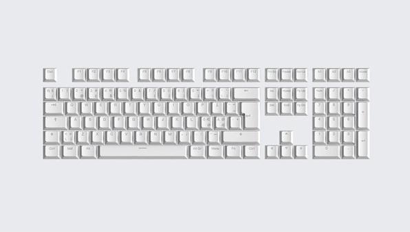 Actual product image Wooting PBT Keycaps - Nordic (ISO) - Just White - Keycaps - Nordisk - Hvid
