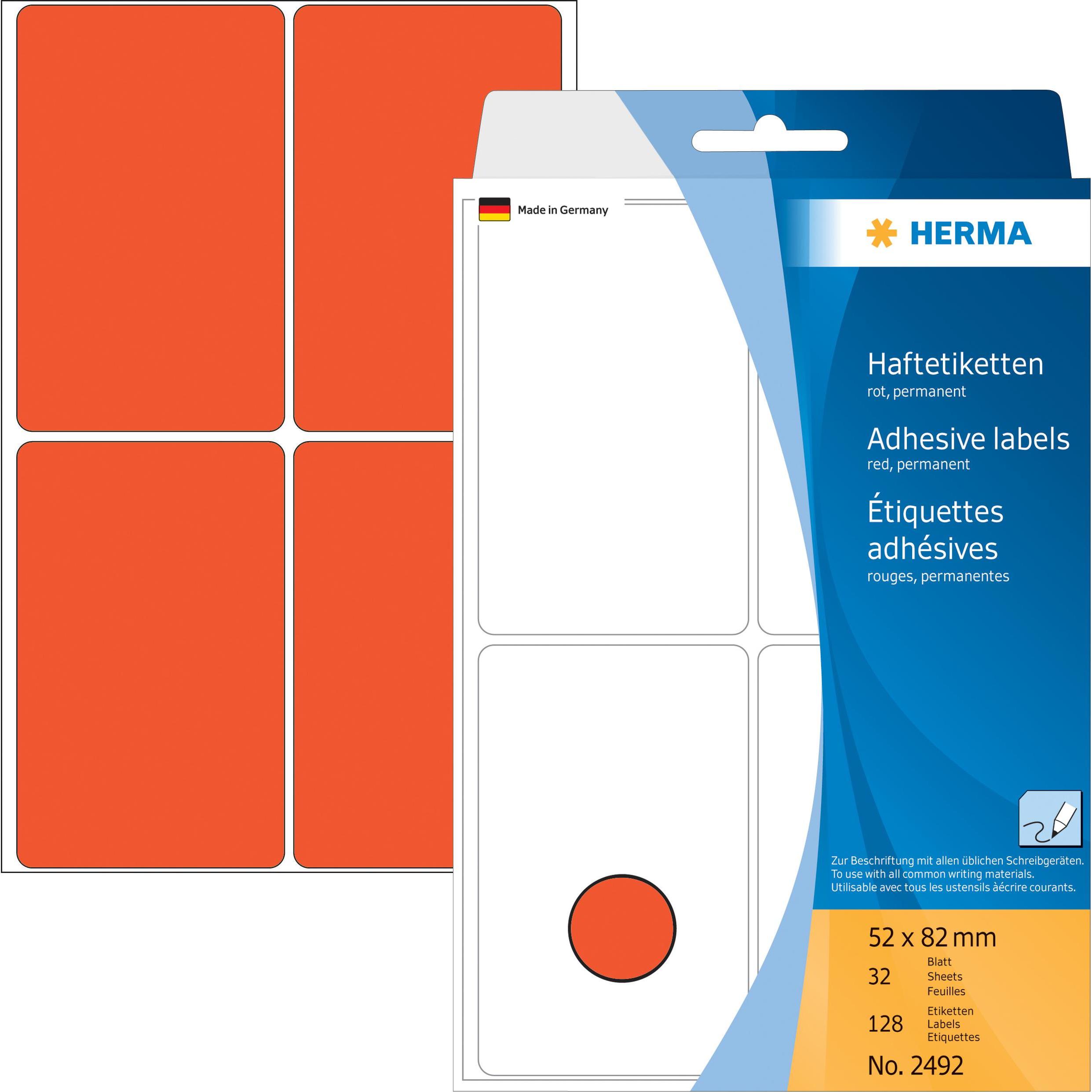 Herma, Etiketten, Haftetiketten permanent