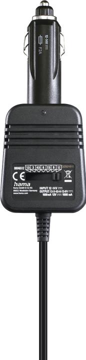 Image du produit Hama Alimentation pour voiture, réglable, 1000mA, 12W, max. 12V, stabilis. 8 adaptateurs