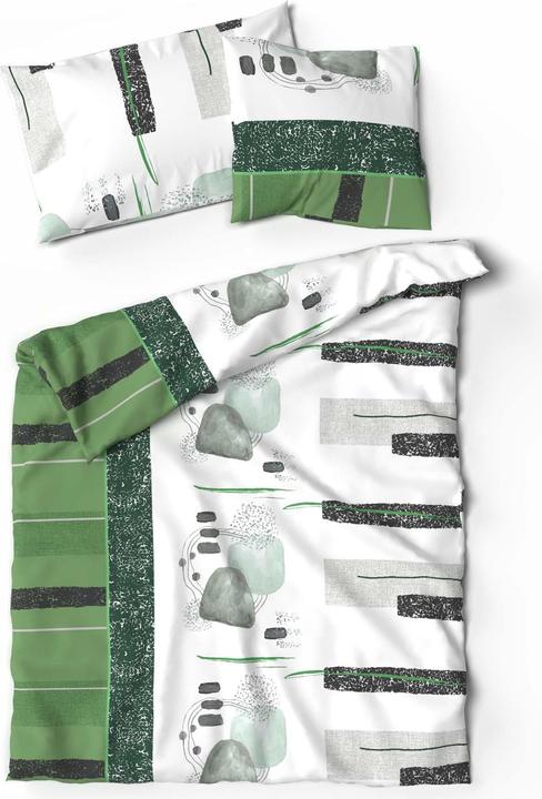 Actual product image Lotus Bettwaren Bettwäsche Bambus Mariele grün (Duvet cover, 200 x 210 cm)