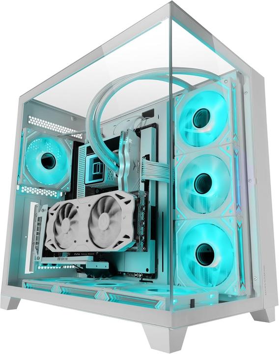 Actual product image Mars Gaming Boitier Moyen Tour Atx Mc-3c RGB Avec Panneaux Vitrés (Blanc) (ATX, mATX, Mini-ITX)