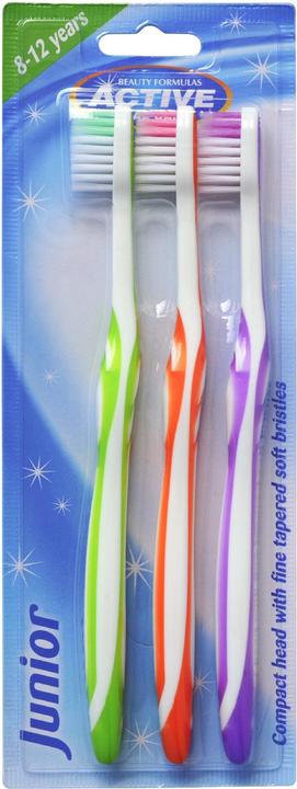 Beauty Formulas Active Oral Care - Junior 8-12 Years Toothbrushes For Children 3 Pcs. (Soft, 3 x)
