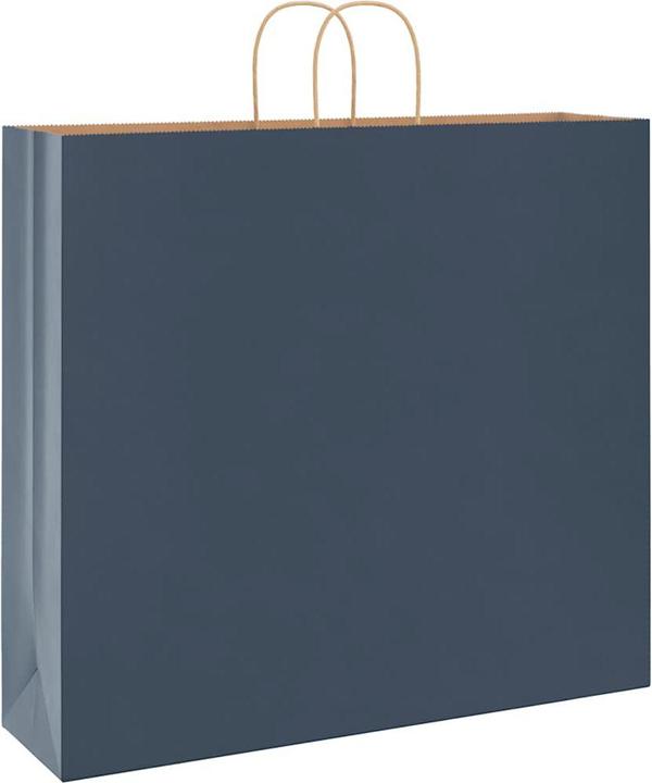 Produktbild vidaXL Kraftpapiertüten 250 Stk. mit Henkel Blau 54x15x49 cm Papiertüte (Geschenktüte, 250 x)