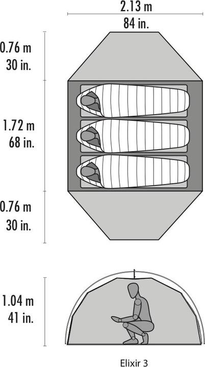 Actual product image Msr Elixir 3 (Dome tent, 3.19 kg, 3 persons)
