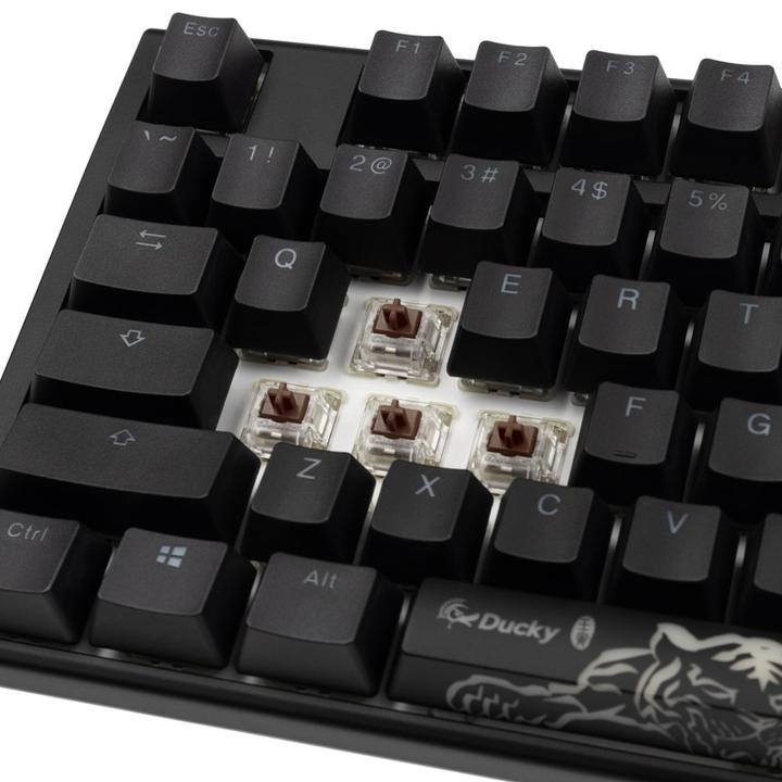 Actual product image Ducky One 3 Classic Black/White Gaming Keyboard, RGB LED - MX-Brown (US) (US, Cable)