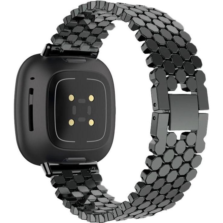 Thumbnail - Strap-it Armband (Edelstahl, Versa 3), Uhrenarmband, Schwarz