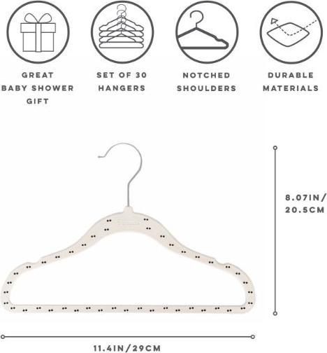 Produktbild 3 Sprouts - Velvet Hangers (15 pieces) - Double dot beige - 20.5 x 29 cm (15x)
