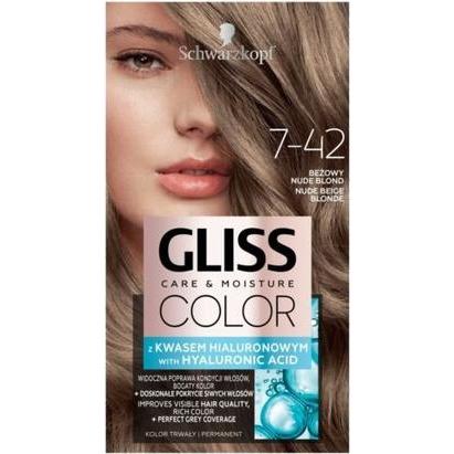 Thumbnail - Schwarzkopf, Haarfarbe, Gliss Color Care & Moisture Permanent Hair Dye 7-42 Beige Nudeond (7-42 Beige Nudeond)