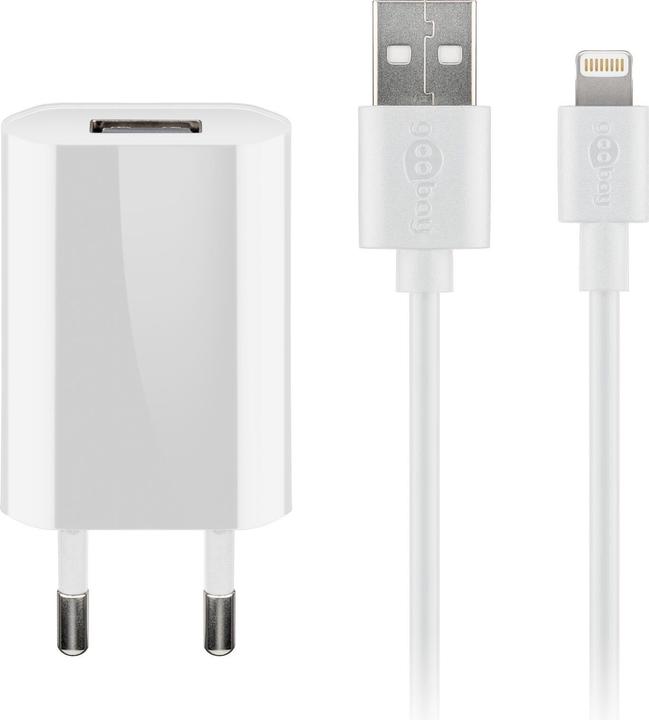 Goobay USB-A Ladegerät Slim mit Apple Lightning Kabel (5 W, 1 Port)